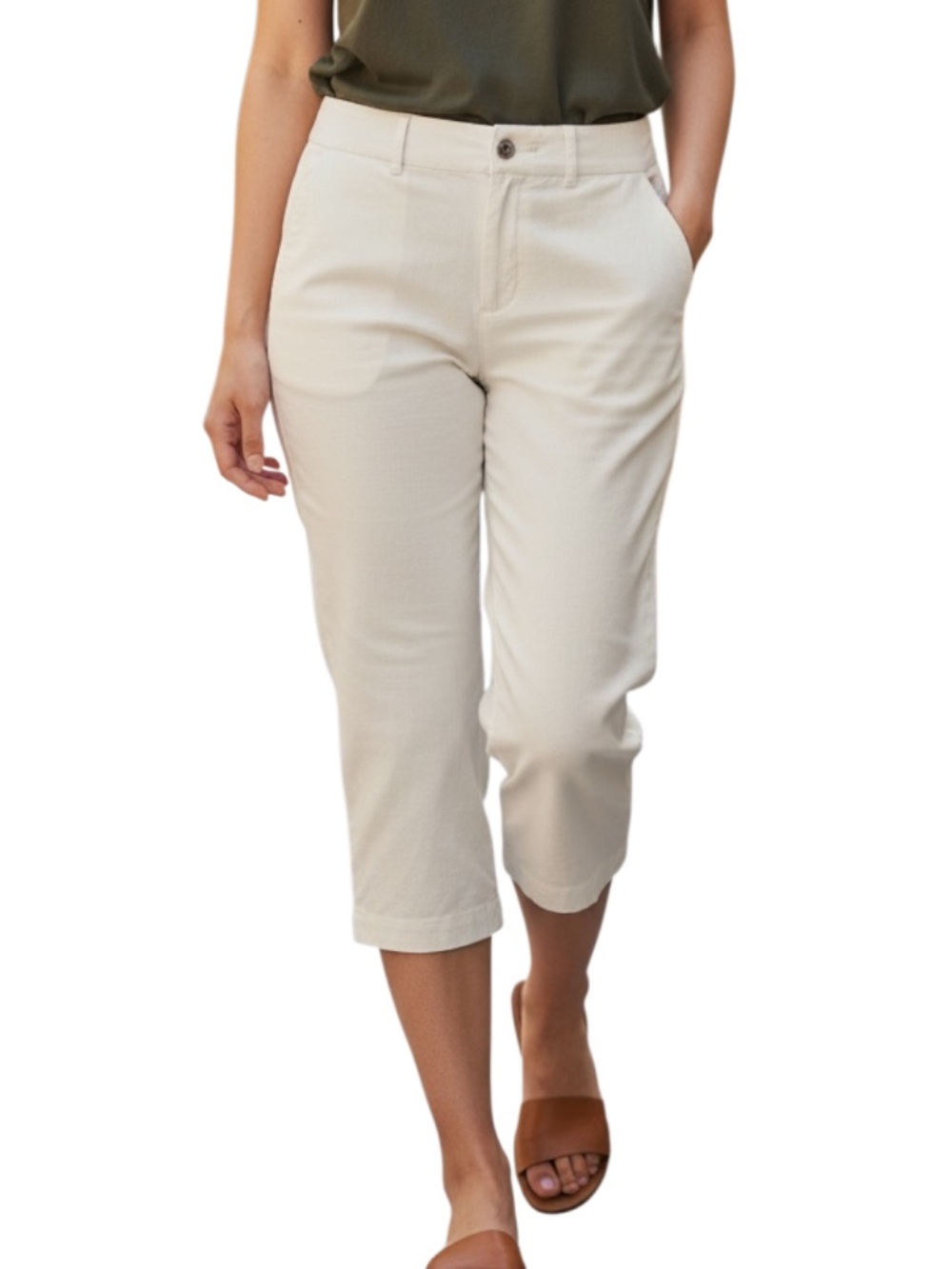 Cato Cream Cropped Capri Pants